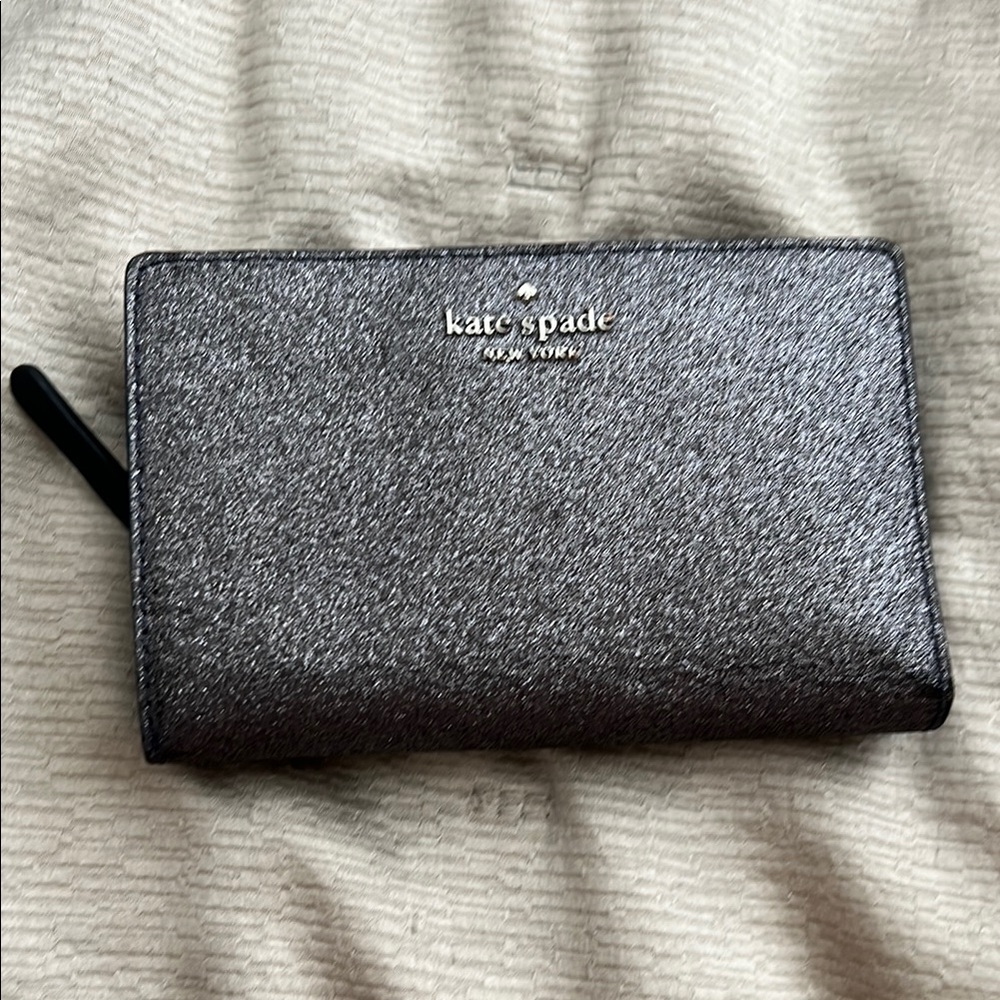 Kate Spade Metallic Black Clutch